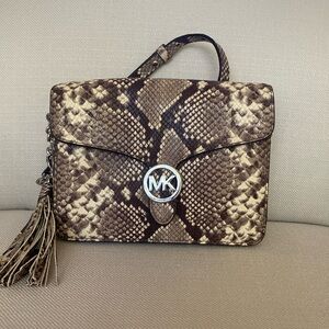 Michael Kors Vanna Medium Crossbody Flap Python Bag